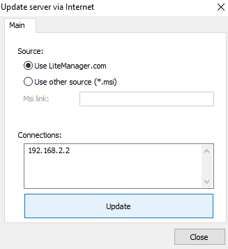 Update the server (from VIewer)